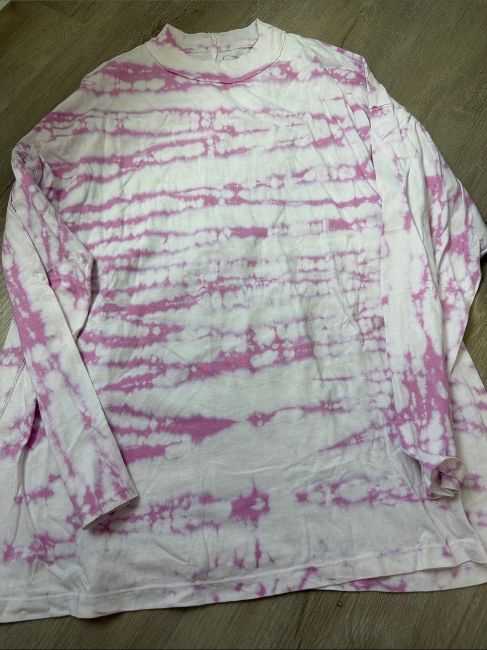 We The Free Pink and White Tie-Dye Long Sleeve Tee